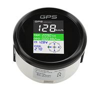 Vvikizy Velocímetro GPS, Medidor de Velocidad Impermeable para Coches, Barcos, Motocicletas, Velómetro IP67 para Camiones, Tractores Marinos (Esfera negra Cubierta negra)