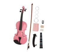Vvikizy Violín Acústico 4/4, Violín de Madera de Tamaño Completo con Kit de Iniciación para Principiantes, Adultos y Niños, Incluye Estuche, Afinador, Colofonia, Reposabrazos, Cuerdas, (Rosáceo)