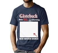 VVNTY Camiseta de 40 cumpleaños para hombre, libro de visitas Mi 40, camiseta divertida regalo estampado tops de manga corta, azul oscuro1, L