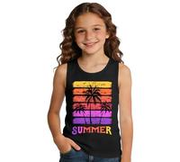 VVNTY Camiseta sin mangas para niños, diseño de palmeras, para adolescentes, niñas, verano, vacaciones, playa, 5-14 años, negro1, 7-8 años