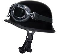 VVPEC Casco de Motocicleta Cascos Half-Helmet con Gafas Casco Semi Cubierto para Motocicleta, Casco de Cara Abierta, Moto de Estilo Retro Homologado ECEDOT Casco Alemán De La Segunda Guerra Mundial(1,