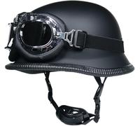 VVPEC Casco de Motocicleta Cascos Half-Helmet con Gafas Casco Semi Cubierto para Motocicleta, Casco de Cara Abierta, Moto de Estilo Retro Homologado ECEDOT Casco Alemán De La Segunda Guerra Mundial(2,