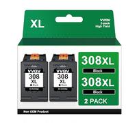 VVQV 308 Cartuchos de Tinta Negra XL 308e compatibles con Cartuchos de Impresora HP 308, 308XL Negro de Repuesto para Cartuchos HP Deskjet 2920 para Envy 6120e 6132e 6520e 6155e 6532e Deskjet 4320