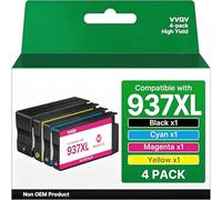 VVQV Cartuchos 937e 937 XL con chip compatibles con HP 937 cartuchos de impresora Multipack XL para HP OfficeJet Pro 9120e para Officejet Pro 9720e 9730e 9132e 9122e 9130e 9120b 9130b