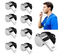 VVQWCY 9 silbatos de acero inoxidable, silbato para educación física, silbato de árbitro con cordón para entrenador, deportes al aire libre, entrenamiento de perros
