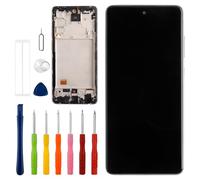 Vvsialeek Pantalla LCD de repuesto compatible con Samsung Galaxy A72 LCD Touch Screen con kit de herramientas, con bisel, sin huellas dactilares
