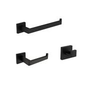 VVW&LIU Juego de Accesorios de baño de Acero Inoxidable Negro: toallero, portarrollos de Papel higiénico, jabonera líquida, jabonera, 3 Piezas.