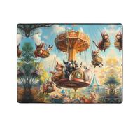 VVXBHGR Alfombra antideslizante de 63 x 48 pulgadas, diseño de animales felices, buena absorción de agua, adecuado para cocina, baño y sala de estar