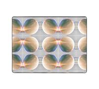 VVXBHGR Alfombra antideslizante de 63 x 48 pulgadas, diseño de bola de cristal redonda, buena absorción de agua, adecuada para cocina, baño y sala de estar