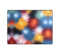 VVXBHGR Alfombra antideslizante de 63 x 48 pulgadas, impresión de color brillante, buena absorción de agua, adecuada para cocina, baño y sala de estar