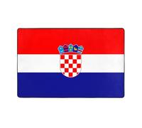 VVXBHGR Alfombra de tela de franela con estampado de bandera de la República de Croacia, tapete de piso de 60 x 39 pulgadas para sala de estar, oficina, mesa de café, cama, balcón