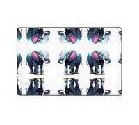 VVXBHGR Alfombra de tela de franela con estampado de elefante de una sola línea, 152 x 99 cm, para sala de estar, oficina, mesa de café, cama, balcón