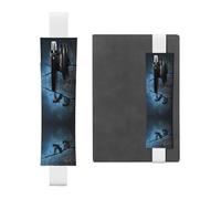VVXBHGR Black Bats in The Treetops Prints - Estuche de piel de PVC para lápices, marcapáginas, 2 en 1, antideslizante, esencial para cuentas de viaje, White, Talla única, Mochila escolar