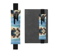 VVXBHGR Black Books by The Sea Prints - Estuche de piel de PVC 2 en 1, antideslizante, almacenamiento esencial para cuentas de viaje, Black, Talla única, Mochila escolar