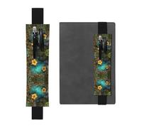 VVXBHGR Black Flowers in The Spa Prints - Estuche de piel de PVC 2 en 1, antideslizante, almacenamiento esencial para cuentas de viaje, Black, Talla única, Mochila escolar