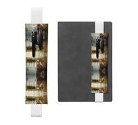 VVXBHGR Black Fox in The Water - Estuche de piel de PVC con marcapáginas 2 en 1, antideslizante, esencial para cuentas de viaje, White, Talla única, Mochila escolar