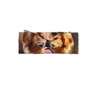 VVXBHGR Bonita diadema con lazo para bebé con estampado de perro Golden Retriever, suave, agradable al tacto y elástica, para bebés de 0 a 6 meses
