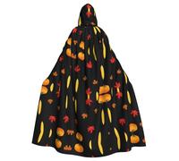 VVXBHGR Capa con capucha de Halloween para adultos, escena de Acción de Gracias, impresión cómoda y suave con ala grande, adecuada para fiestas de baile y reuniones