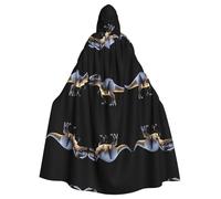 VVXBHGR Capa con capucha para adultos de Halloween con estampado de dinosaurios gigantes, cómoda y suave con ala grande, adecuada para fiestas de baile y reuniones