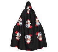 VVXBHGR Capa con capucha para adultos de Halloween de Papá Noel cumpliendo su deseo. Impresiones cómodas y suaves con ala grande, adecuada para fiestas de baile y reuniones