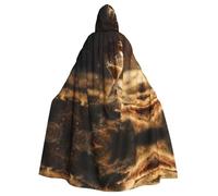 VVXBHGR Capa con capucha para adultos de Halloween. Las arenas del tiempo con reloj de arena estampadas cómodas y suaves con ala grande adecuada para fiestas de baile y reuniones