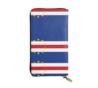 VVXBHGR Cartera larga de cuero con estampado de bandera de Cabo Verde con cierre de cremallera cómodo y ligero para guardar monedas y tarjetas de crédito.