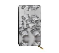 VVXBHGR Cartera larga de cuero con forma de estrella con forma de cubitos de hielo, cierre de cremallera cómodo y ligero para guardar monedas y tarjetas de crédito.