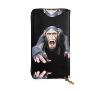 VVXBHGR Cartera larga de piel con estampado de gorila Manic Gorilla, cierre de cremallera cómodo y ligero para guardar monedas y tarjetas de crédito.