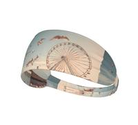 VVXBHGR Cinta elástica para la cabeza con estampado de rueda de la fortuna by the sea para hombres y mujeres, suave, de secado rápido