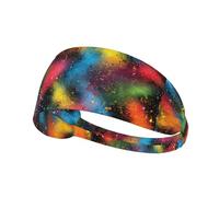 VVXBHGR Colorido patrón de spray estampado elástico para la cabeza para hombres y mujeres, suave, de secado rápido