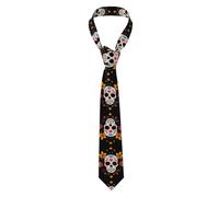 VVXBHGR Corbata para hombre con estampado del Día de los Muertos, suave y cómoda, no se deforma, resistente a la decoloración, duradera con excelente verticalidad