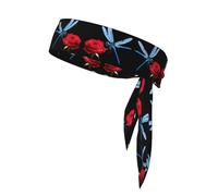 VVXBHGR Dragonfly Kisses - Diadema deportiva con estampado de rosas para hombres y mujeres, suave y transpirable, absorbe la humedad, atlética
