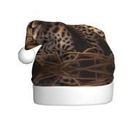 VVXBHGR El sombrero de Navidad con estampado de dos hermanos leopardo para adultos es suave y ligero