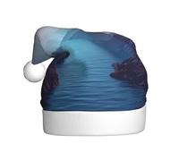 VVXBHGR El sombrero de Navidad con estampado de lago de color degradado para adultos es suave y ligero