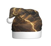 VVXBHGR El sombrero de Navidad con estampado de rayos dorados para adultos es suave y ligero