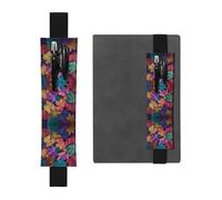 VVXBHGR Estuche de piel de PVC con estampado de hojas de arce colorido negro 2 en 1, antideslizante, esencial para cuentas de viaje, Black, Talla única, Mochila escolar