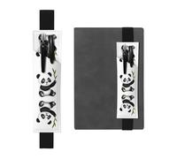 VVXBHGR Estuche de piel de PVC con estampado de panda gigante negro que come bambú, marcapáginas, 2 en 1, antideslizante, esencial para cuentas de viaje, Black, Talla única, Mochila escolar