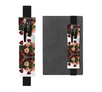 VVXBHGR Estuche de piel de PVC con estampado de rosas negras 2 en 1, antideslizante, esencial para cuentas de viaje, Black, Talla única, Mochila escolar