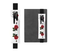 VVXBHGR Estuche de piel de PVC con estampado de rosas negras y rojas 2 en 1, antideslizante, esencial para cuentas de viaje, Black, Talla única, Mochila escolar