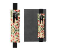 VVXBHGR Estuche para lápices de piel de PVC con diseño de tulipán negro, 2 en 1, antideslizante, esencial para cuentas de viaje, Black, Talla única, Mochila escolar