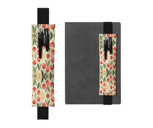 VVXBHGR Estuche para lápices de piel de PVC con diseño de tulipán negro, 2 en 1, antideslizante, esencial para cuentas de viaje, Black, Talla única, Mochila escolar