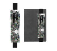 VVXBHGR Estuche para lápices de piel de PVC con estampado de plumas de pavo real, 2 en 1, antideslizante, esencial para cuentas de viaje, Black, Talla única, Mochila escolar