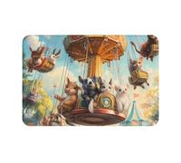 VVXBHGR Felpudo de 40,6 x 61 cm, diseño de animales felices, absorbe el agua, antideslizante, para puertas delanteras, entradas y baños