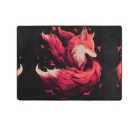 VVXBHGR Fox in the Maple Leaves Prints Alfombra de área de 80 x 58 pulgadas para sala de estar, oficina, mesa de café, cama, balcón, suave, esponjosa, absorbente de agua, duradera