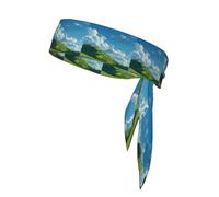 VVXBHGR Green space under the blue sky Prints - Diadema deportiva para hombres y mujeres, suave y transpirable, absorbe la humedad, atlética