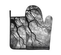 VVXBHGR Juego de dos piezas de guantes resistentes al calor de alta gama y almohadillas aislantes para hornear