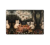 VVXBHGR Kittens going on a field trip - Alfombra de tela de franela de 60 x 39 pulgadas para sala de estar, oficina, mesa de café, cama, balcón