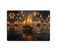 VVXBHGR Lights on a Sailboat Prints Alfombra de área de 80 x 58 pulgadas para sala de estar, oficina, mesa de café, cama, balcón, suave, esponjosa, absorbente de agua, duradera