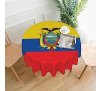 VVXBHGR Mantel decorativo redondo con estampado de bandera de Ecuador, 152 cm, para comedor interior y exterior, fiestas, bodas