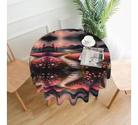 VVXBHGR Mantel redondo decorativo con estampado de camino lleno de flores, 152 cm, para comedor interior y exterior, fiestas, bodas